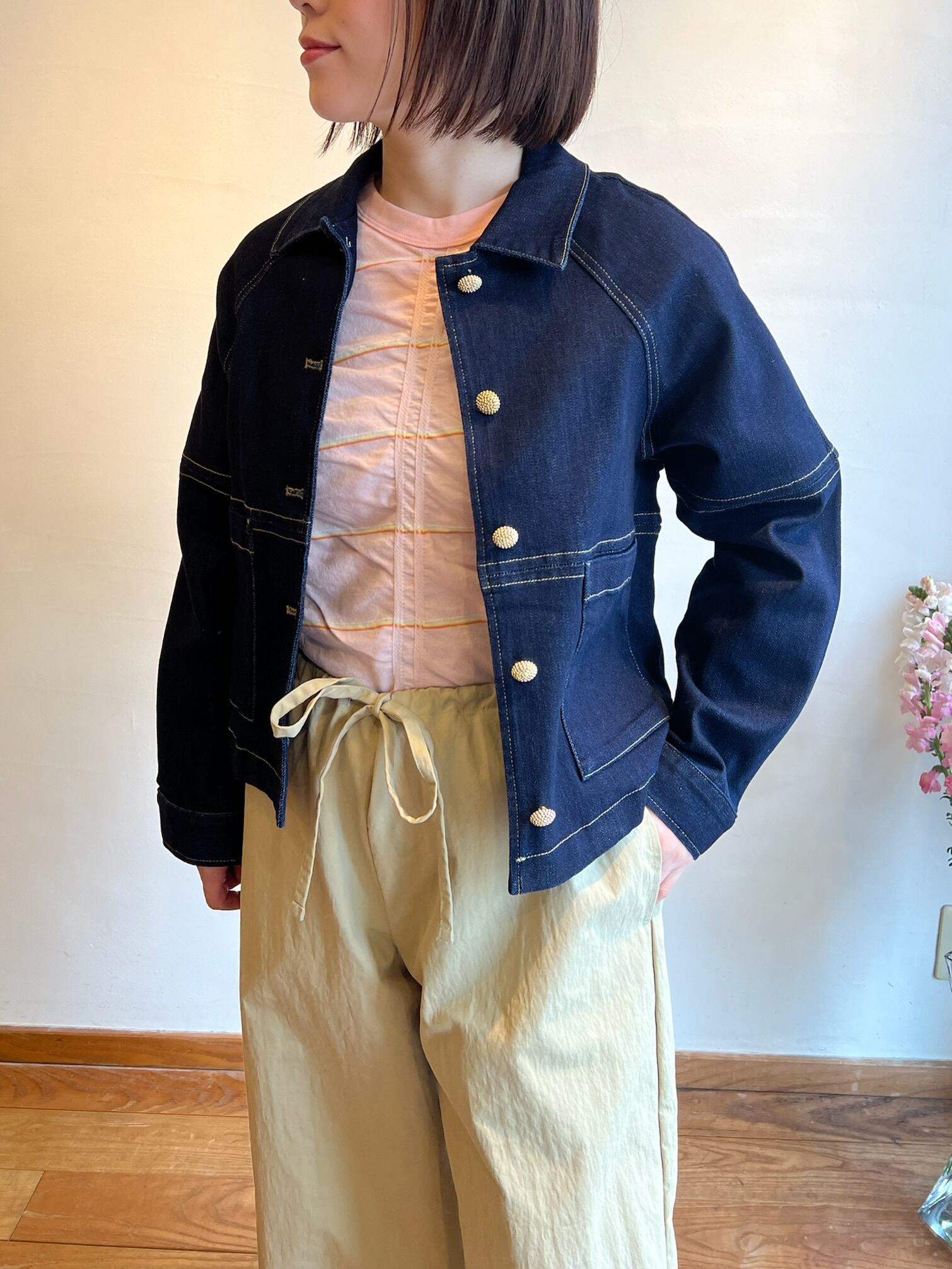 MARGAUX VINTAGE / 襟付きラグランスリーブGジャン | anouk
