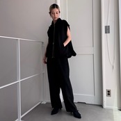 Wジップスウェードvest/ブラック