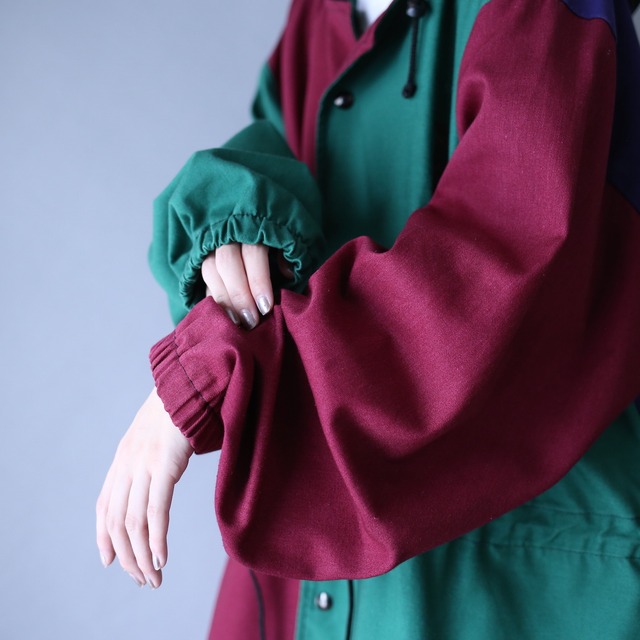 4-tone crazy pattern over silhouette hoodie jacket