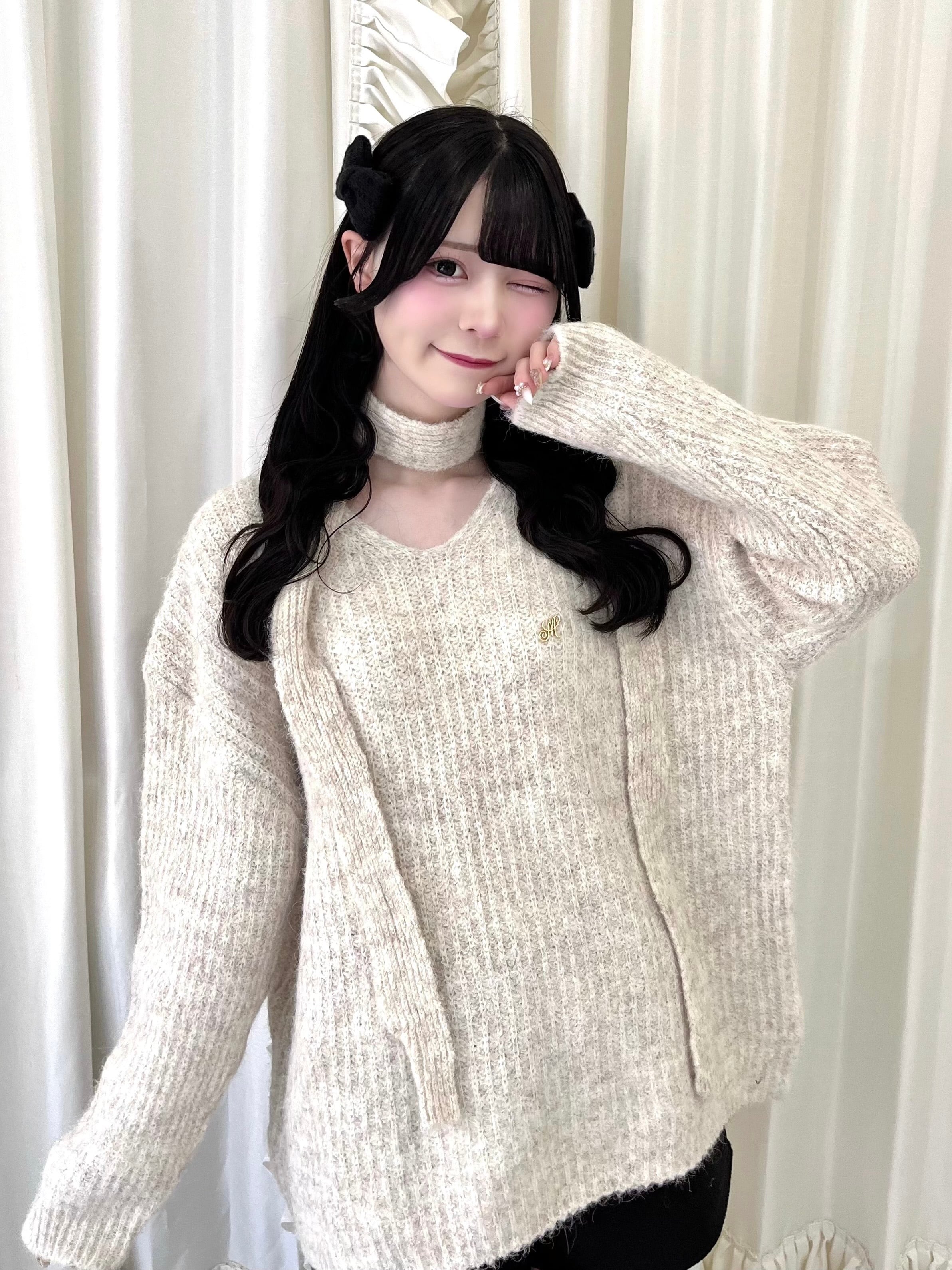 【LAST2】M loose choker knit