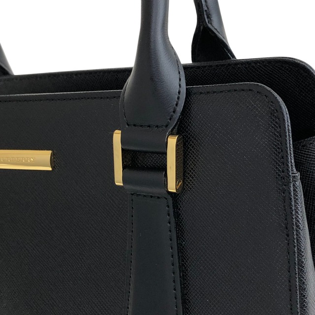 BURBERRY バーバリー ハンドバッグ ブラック ロゴ レザー vintage ヴィンテージ オールド imtu4e