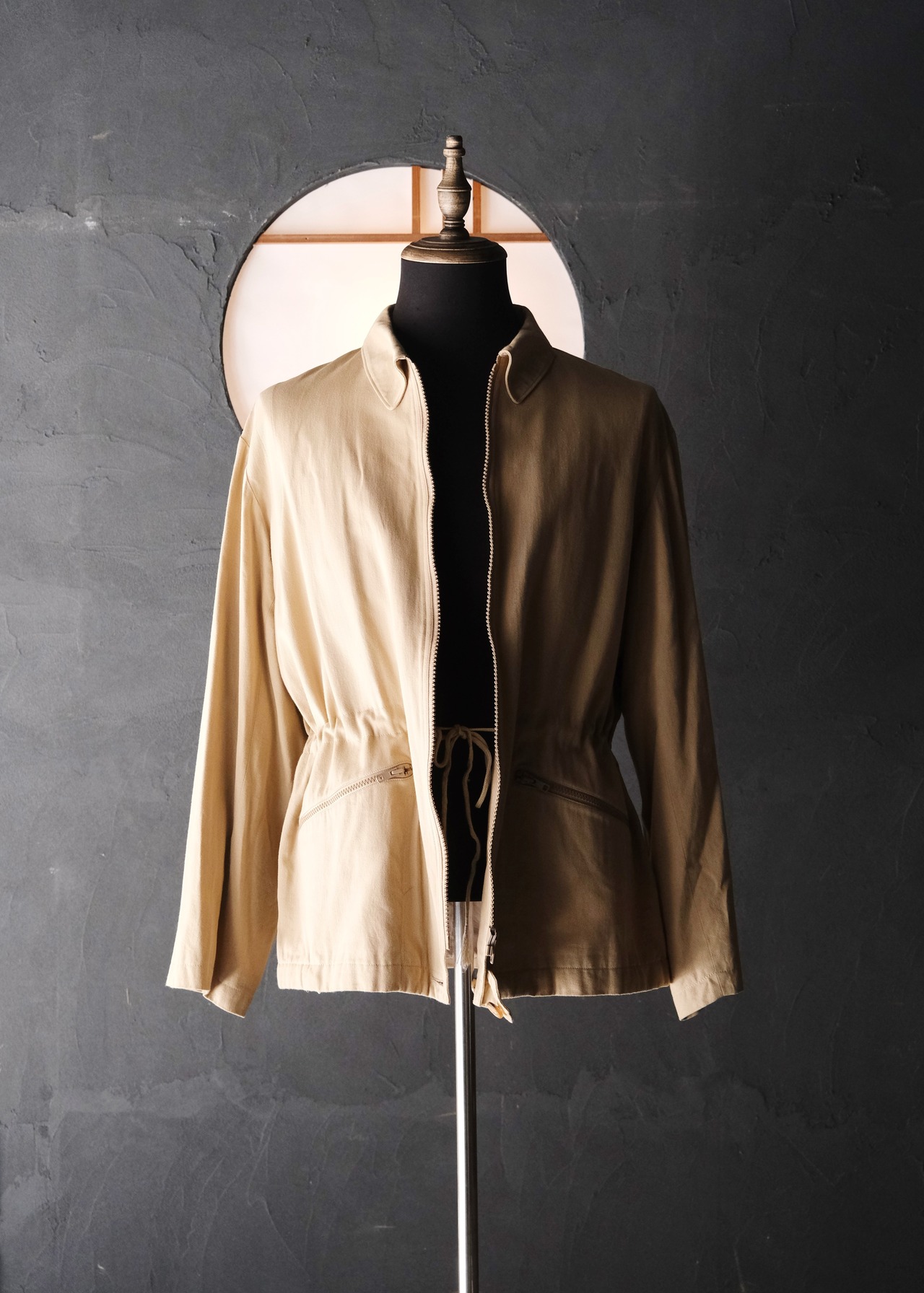 Y‘s for men led label zip up cotton jacket