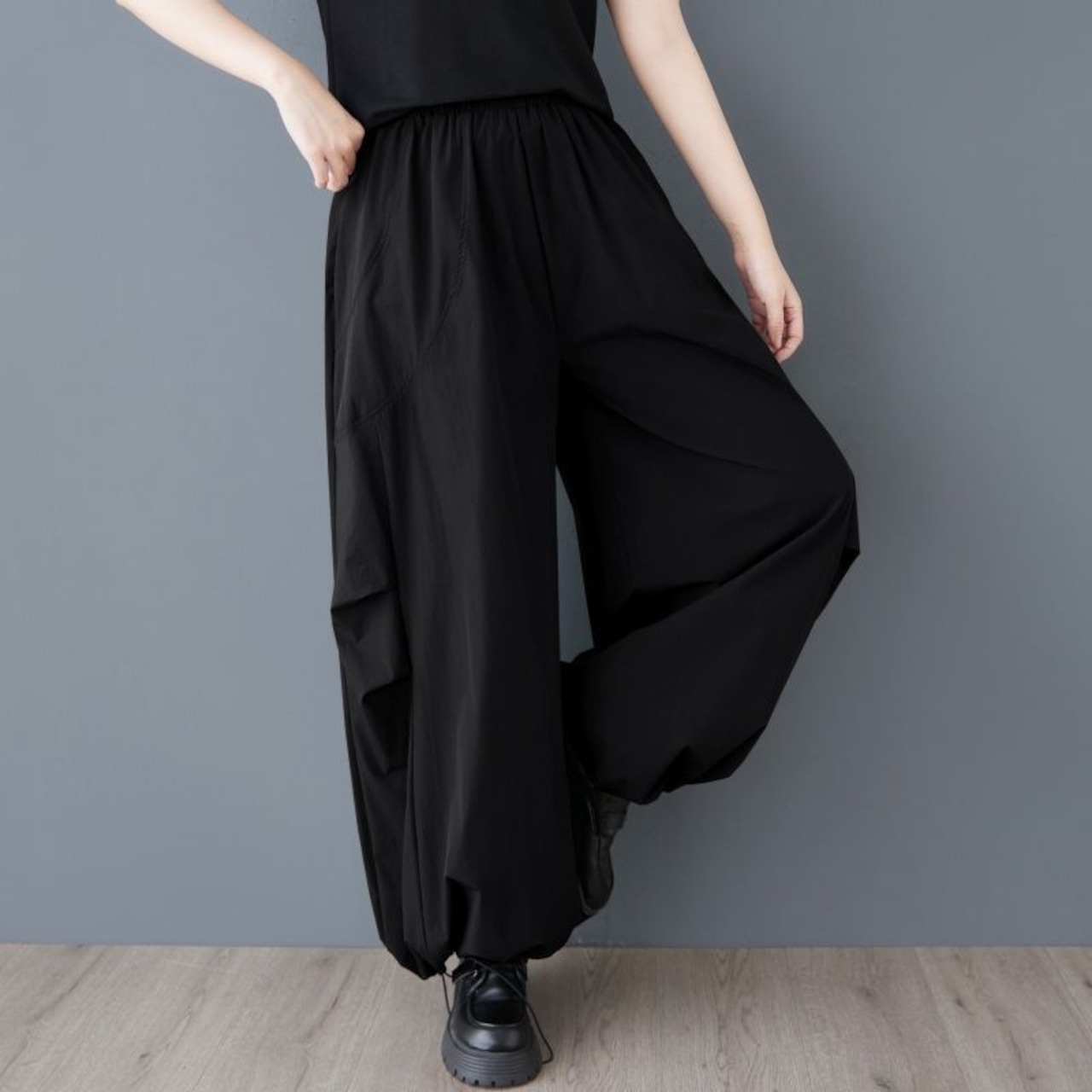 ドローストリング バルーン ワイドパンツ 00156