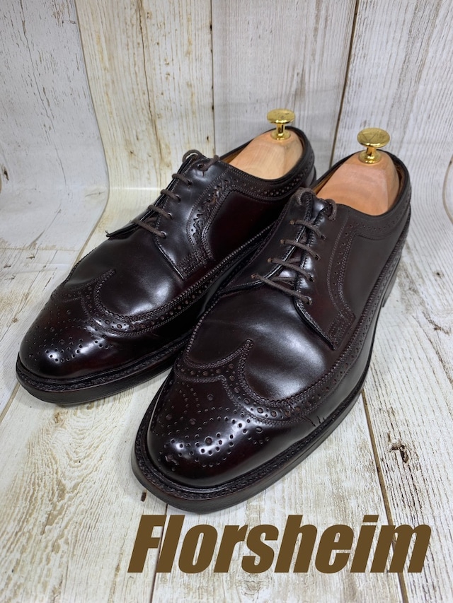 ビンテージ Florsheim フローシャイム フルブローグ コードバン US8 26cm