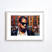 Empire Flow｜Jay-Zをオマージュしたストリートアートポスター｜ブルックリンの魂とモードが交差するスタイリッシュインテリアA4ポスター