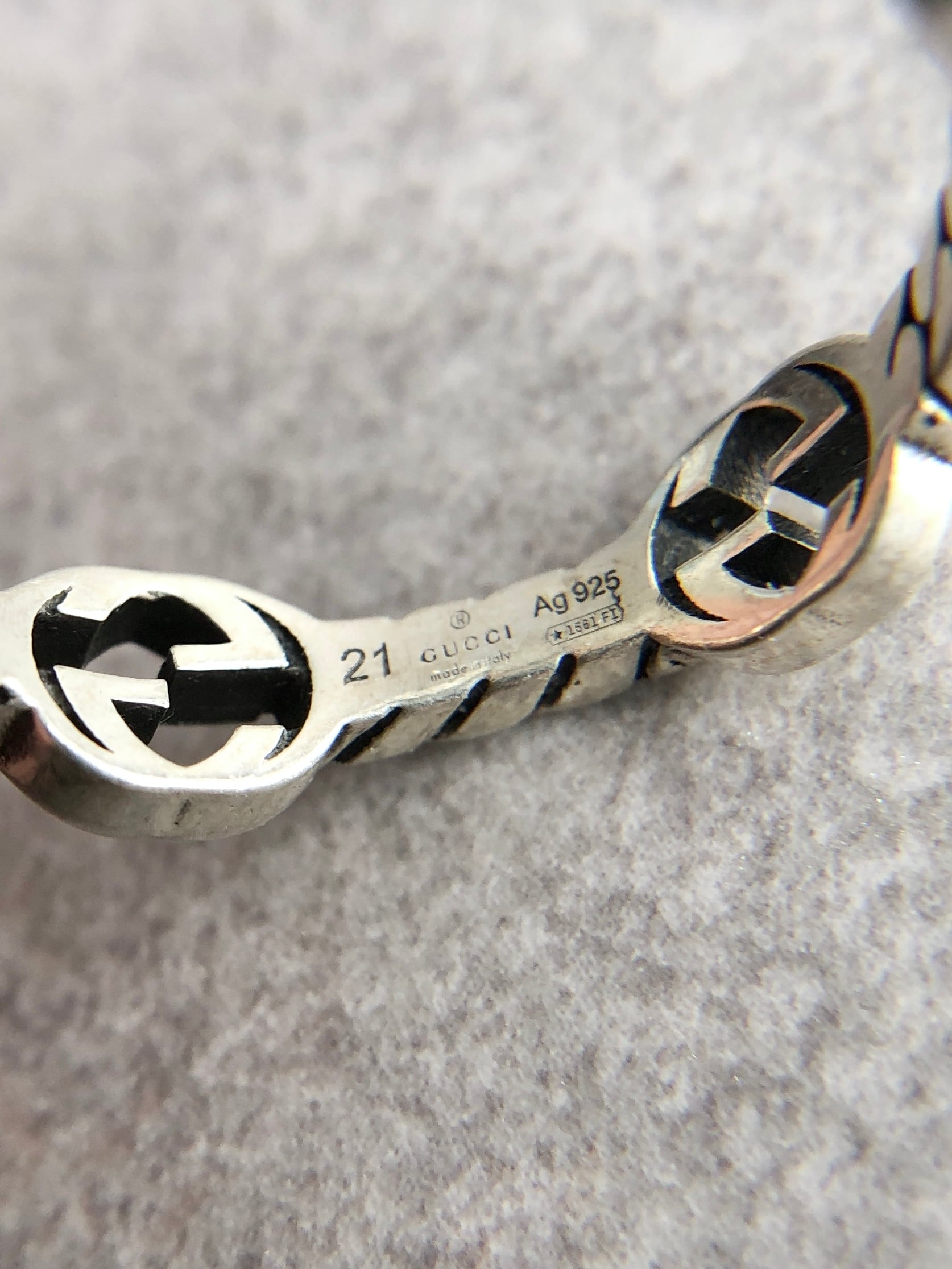GUCCI グッチ 指輪 20号 シルバー インターロッキングG 925 リング
