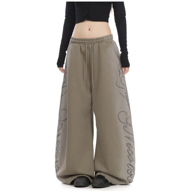 サイドスクリプトグラフィックワイドパンツ 2col   R02756
