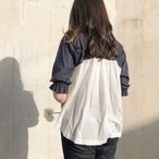 異素材MIXが映える 2カラーブラウス｜ネイビー｜サムネイル2