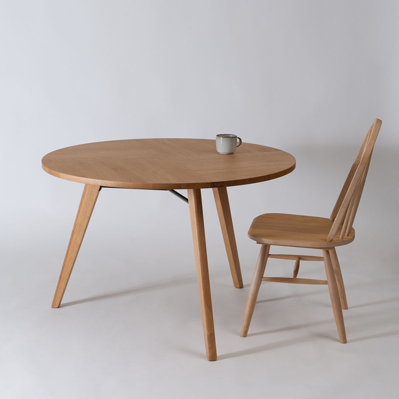 ダイニングテーブル 円形 天然木 直径110cm