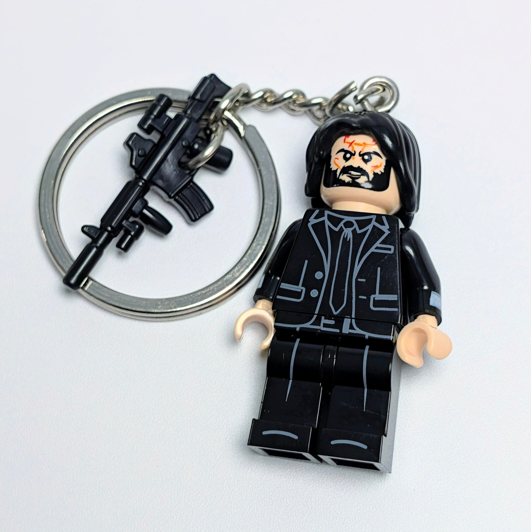 ★ブロックフィギュアキーホルダー★【 John Wick ( ジョン・ウィック ) 】 Johnathan Wick / ジョナサン・ウィック / キアヌ・リーブス 〚アメリカン雑貨 アメトイ〛