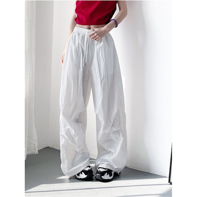 サイドレースミックスポリュームフォルムパンツ 4col R02357