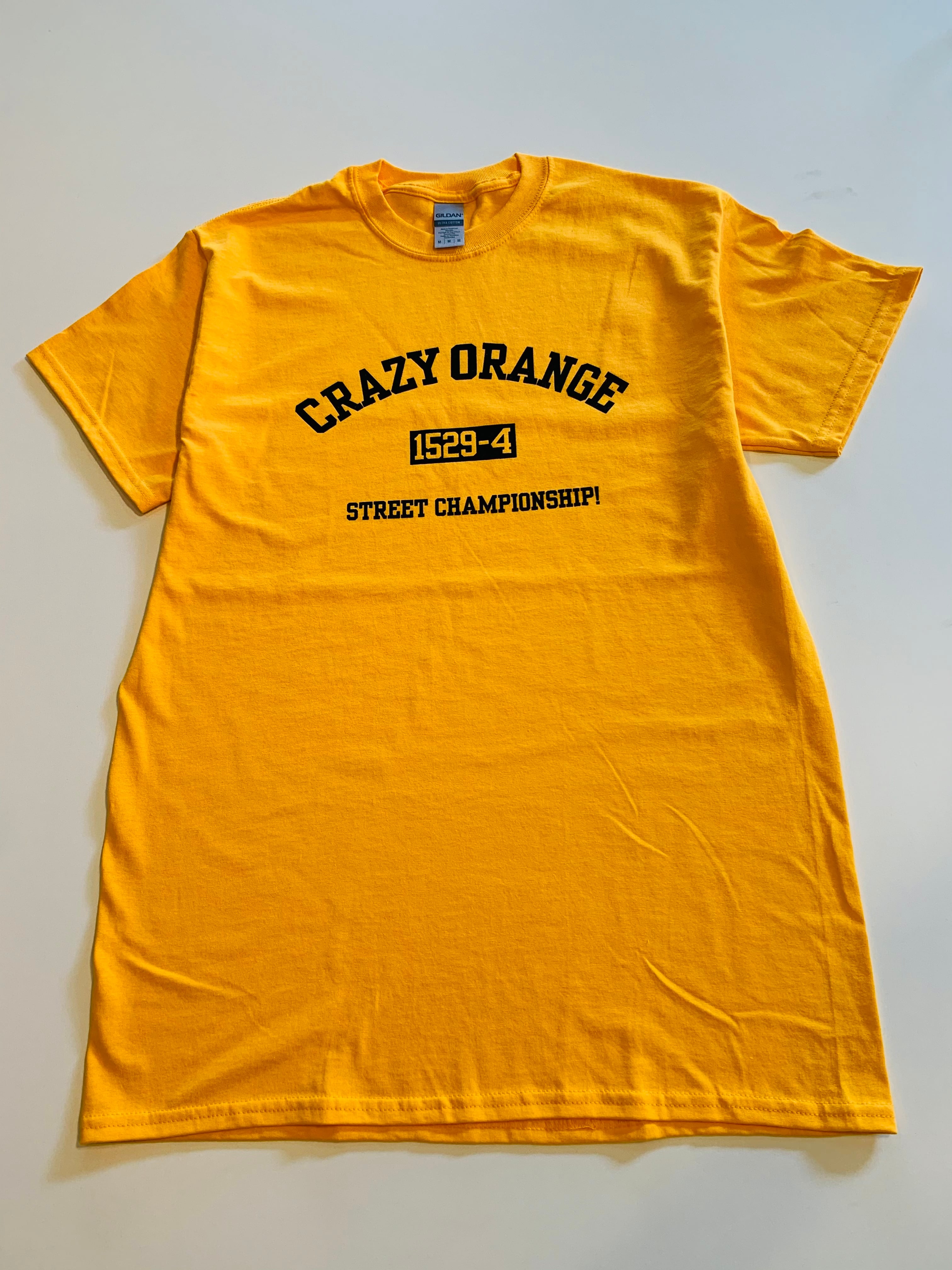 030)クレイジーオレンジ カレッジTシャツ ゴールドイエロー | CRAZYORANGE