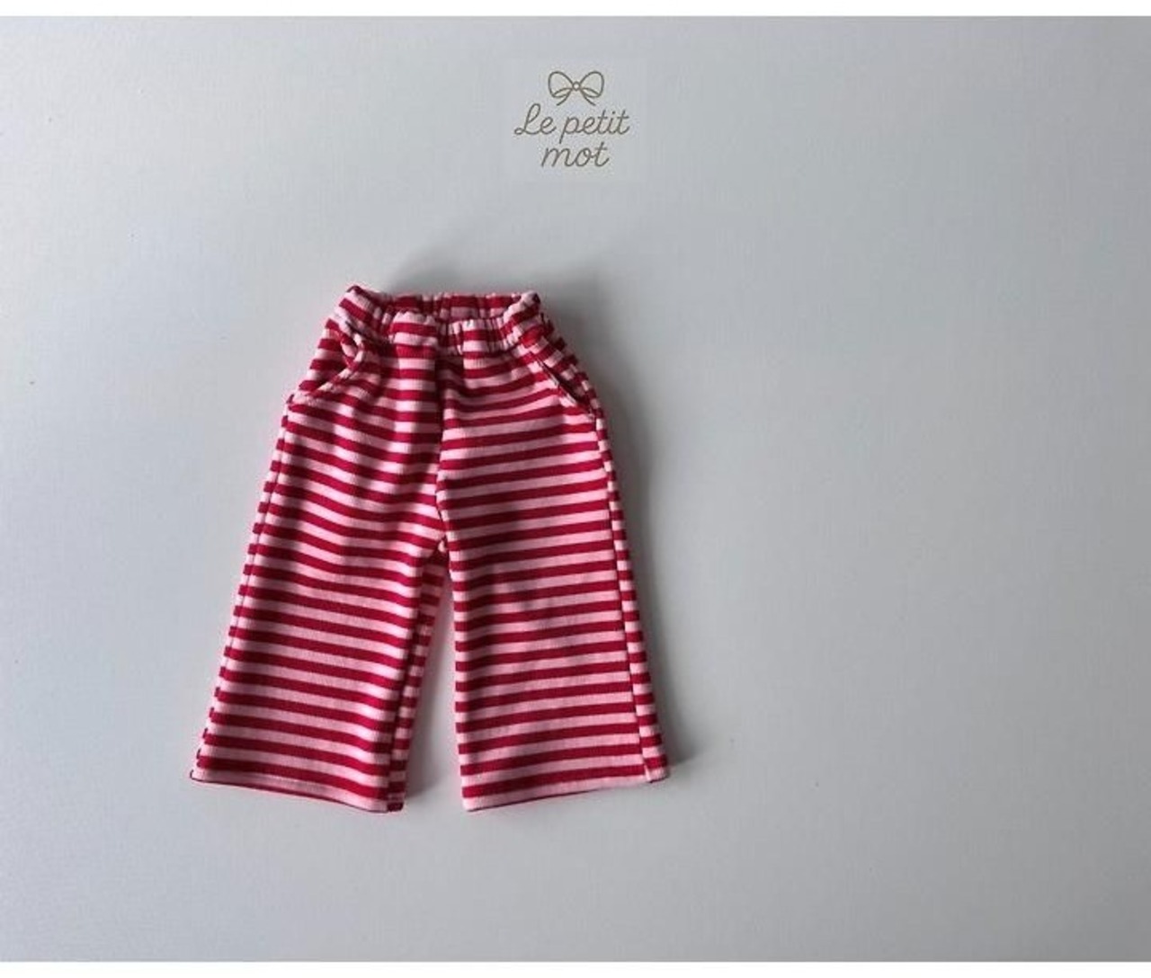 ルプティモ / le petit mo / ストライプターンアップパンツ / 韓国子供服 / キッズ / 26winter〖取寄〗*XS~XL*