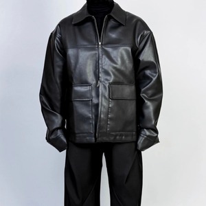 Sleek Quilted Liner Leather Jacket【TR3364】