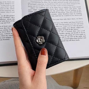 財布 ステッチ 花 ミニ財布 仕事用  レディース カードケース ミニウォレット 小さい財布 お札入れ カード収納 おしゃれ シンプル ビジネス