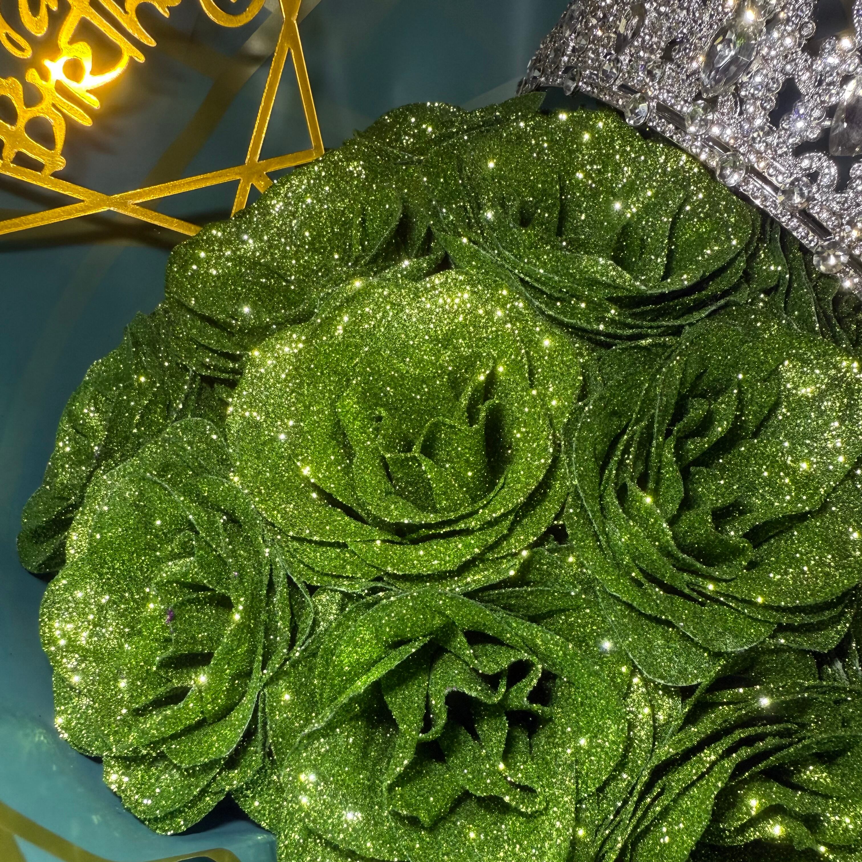 Green】Glitterrose bouquet 花束18本 | STRAHLEN GlitterRose