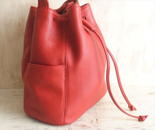 希少　オールドコーチ　巾着　ショルダーバッグ　西口修平　レザー USA製 美品”オールドコーチ巾着 西口修平レザー ショルダー肩掛けブラック