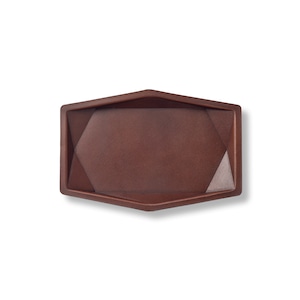 colm Hexa Leather Tray L Brown