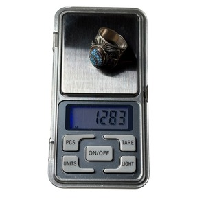 Navajo Derrick Gordon silver golden hill turquoise ring