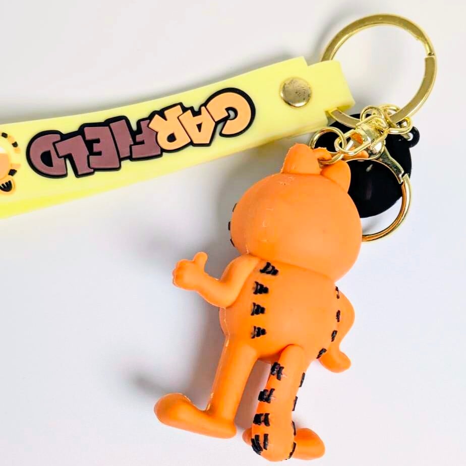 【 Garfield ( ガーフィールド ) 】 3Dラバーキーホルダー ストラップ付き / キーチェーン〚アメリカン雑貨 アメトイ〛