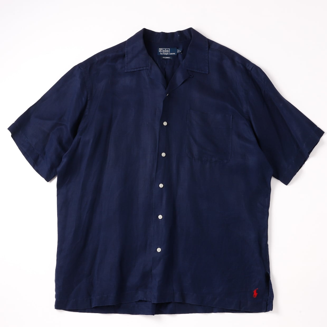 極美品】90s Ralph Lauren special linen silk open collar shirt