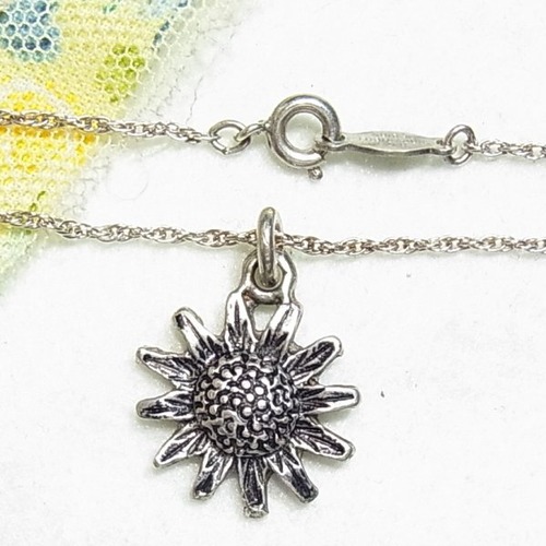 シルバー925製、ひまわりの花のペンダントネックレス   アクセサリーのセール通販　11247S