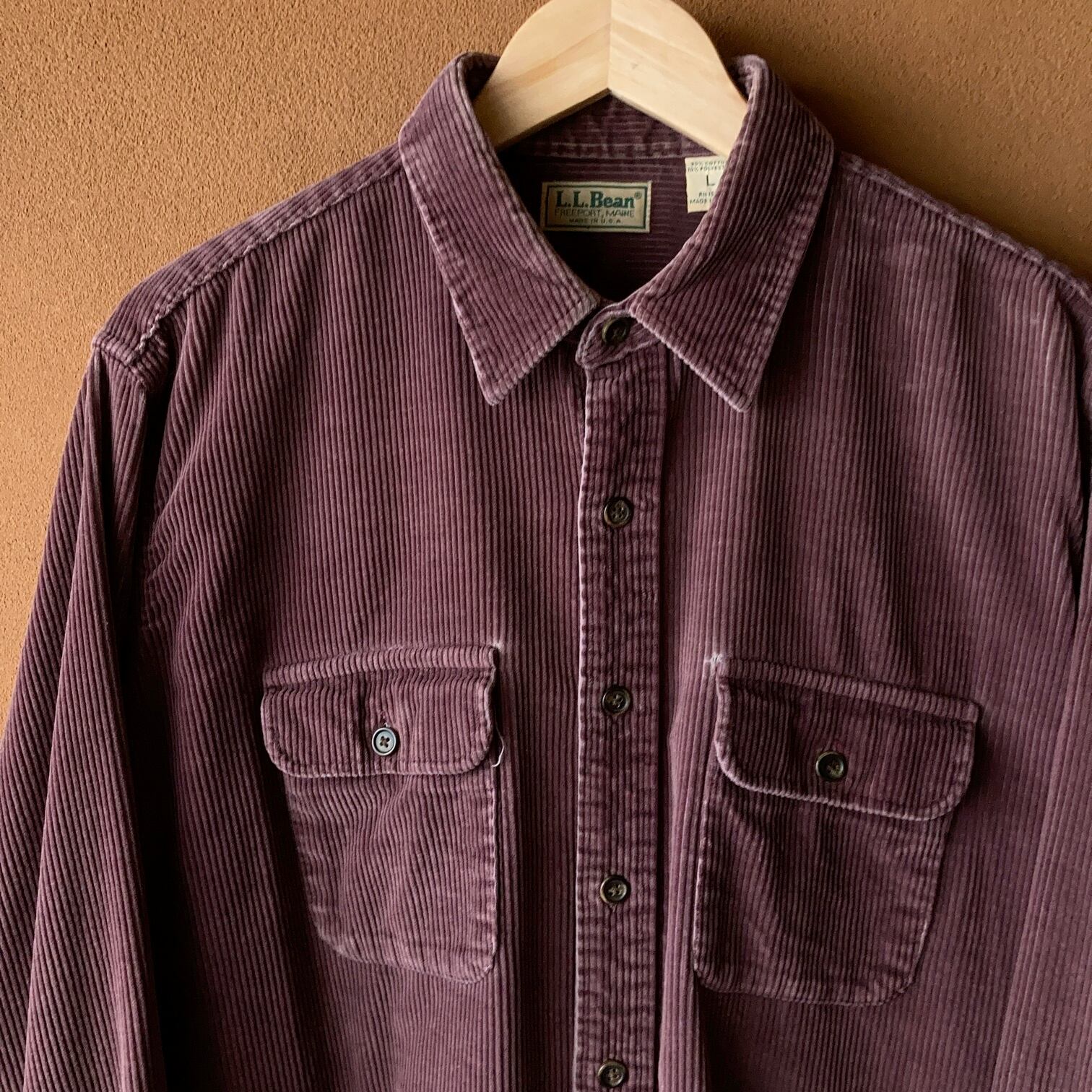 80's~ L.L.Bean 太畝コーデュロイシャツ ダークパープル SIZE L 80's~ L.L.Bean 太畝コーデュロイシャツ ダークパープル SIZE L