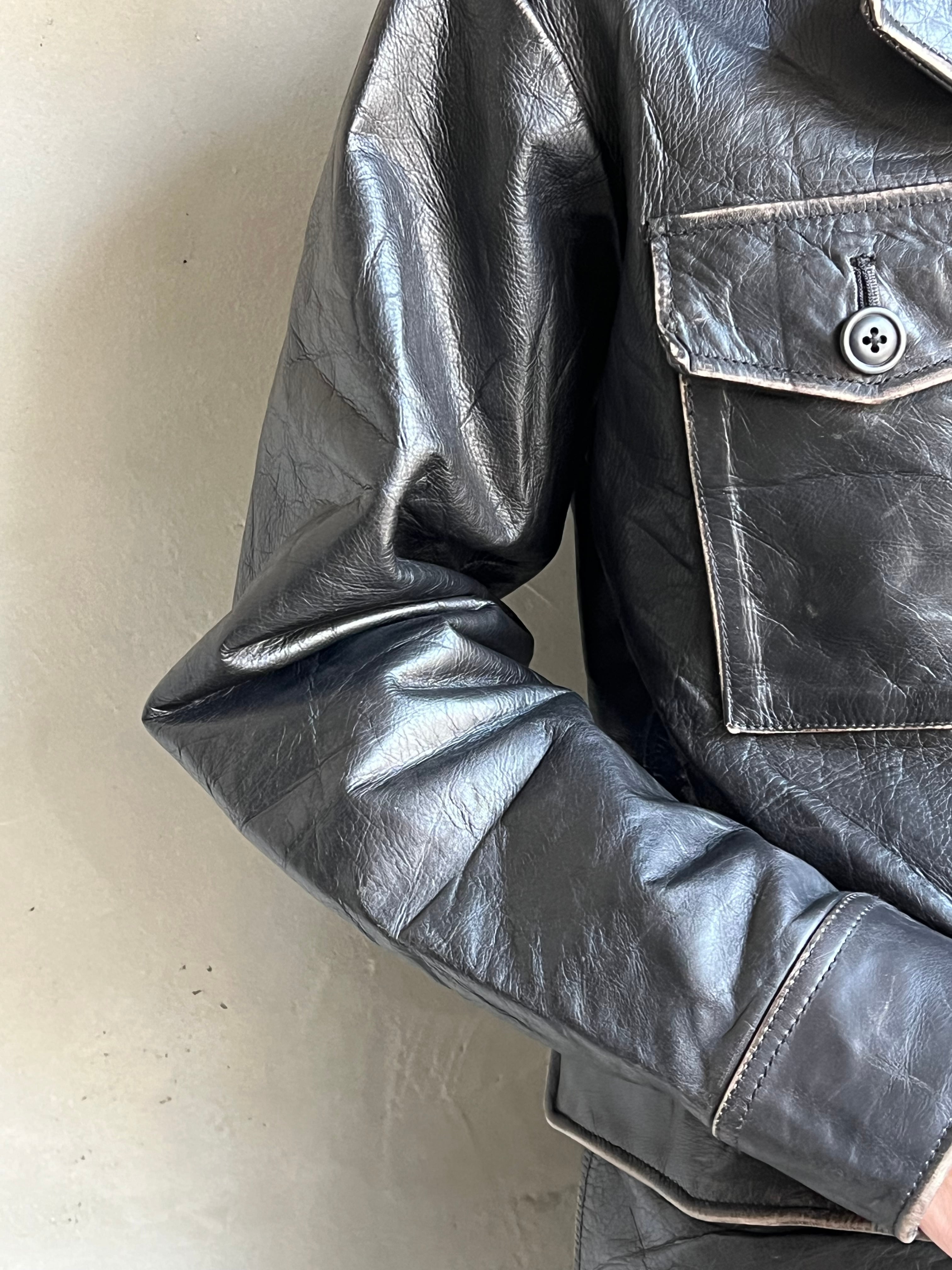 OLD GAP レザー カーコート 希少 S size 00'S GAP / Leather Car Coat🥷🏻🥷🏻🥷🏻 ギャップの名品の1つ