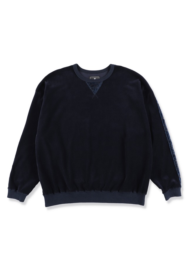 PAISLEY VELVET PULLOVER NAVY