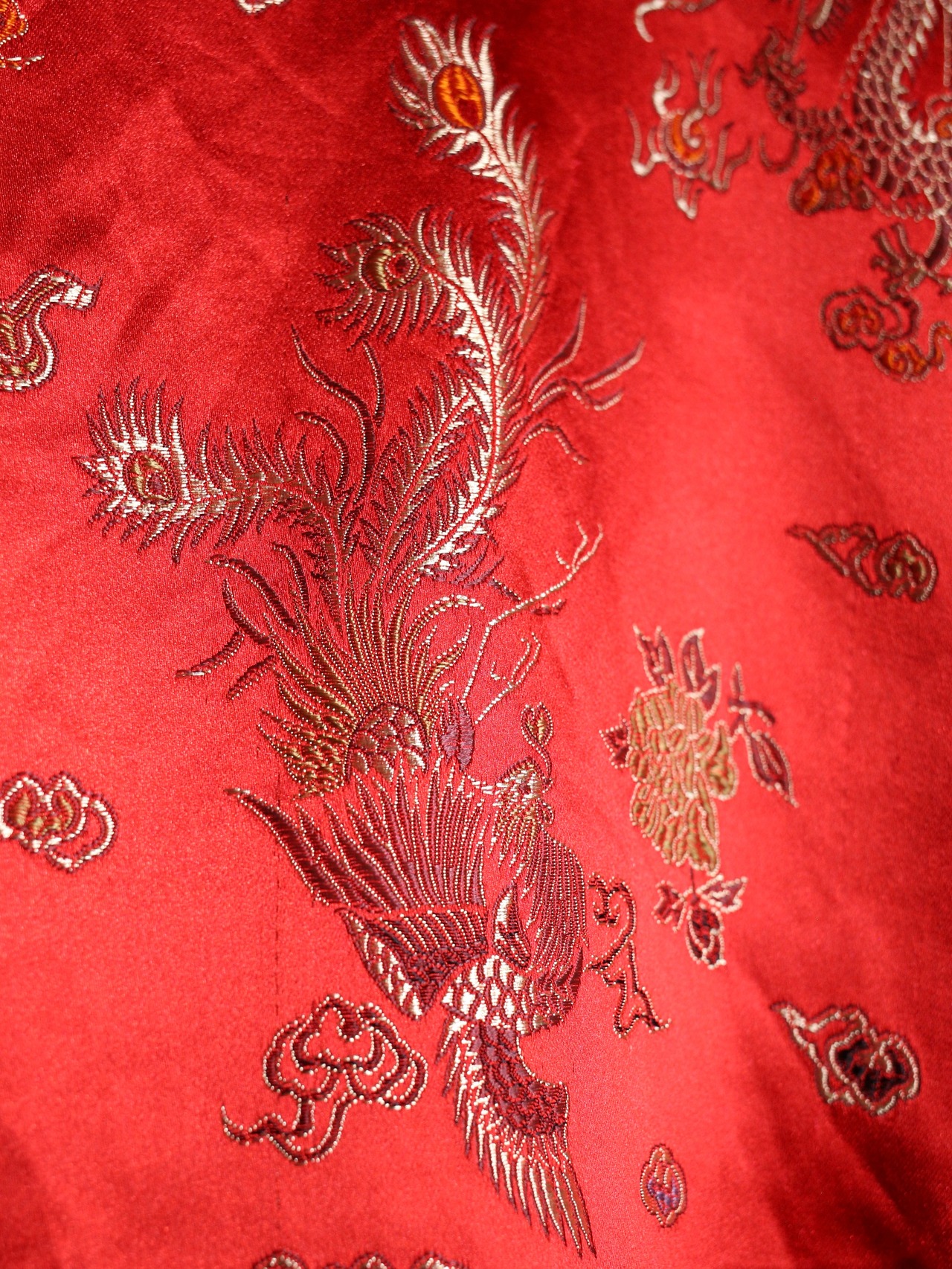 "龍" full pattern glossy fabric special open collar s/s shirt - 16