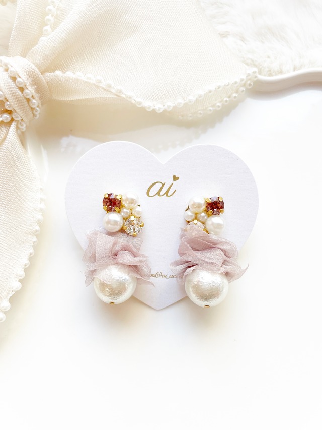 【西澤由夏様ご着用】✦廃盤デザイン✦chiffon cotton pearl s