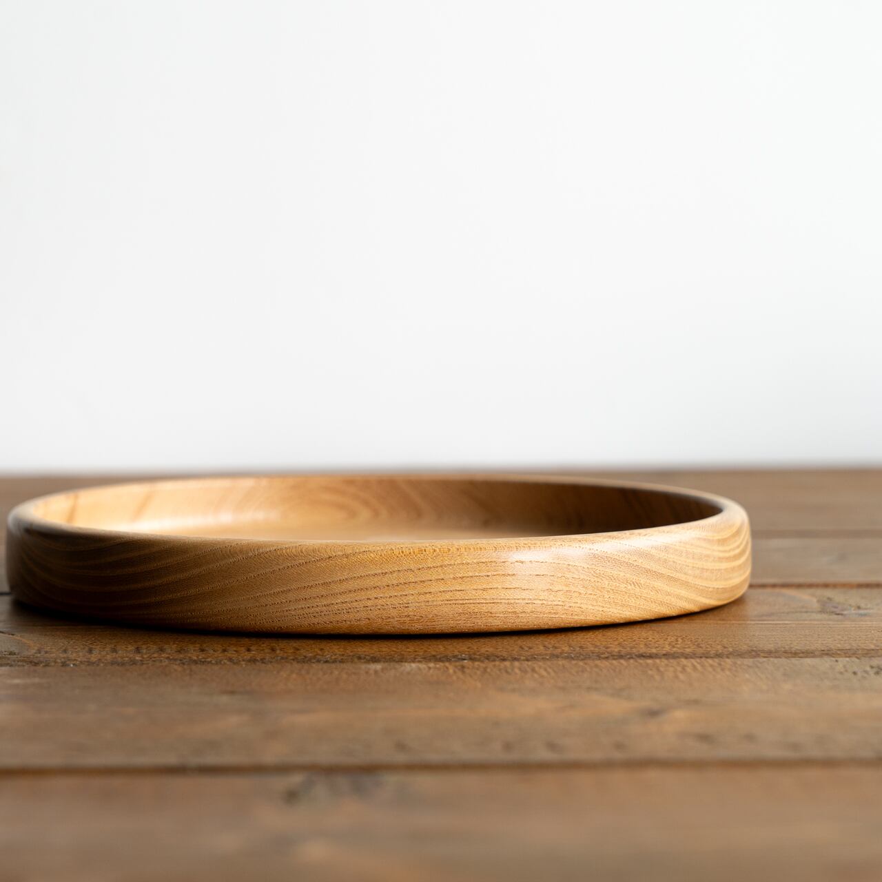 現品限り】直径21.5cm 無塗装のお盆 欅（けやき） 4−8 | わたなべ木