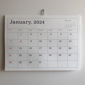 葛西薫カレンダー　2024（罫線あり）