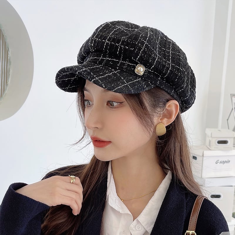 パールボタン ツイードキャスケット A-0616 | miie online store