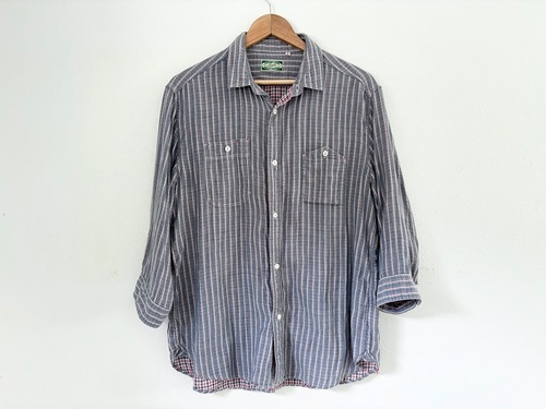 SUGAR CANE Light by TOYO ENTERPRISE Three quarter sleeve cotton shirt MADE IN JAPAN