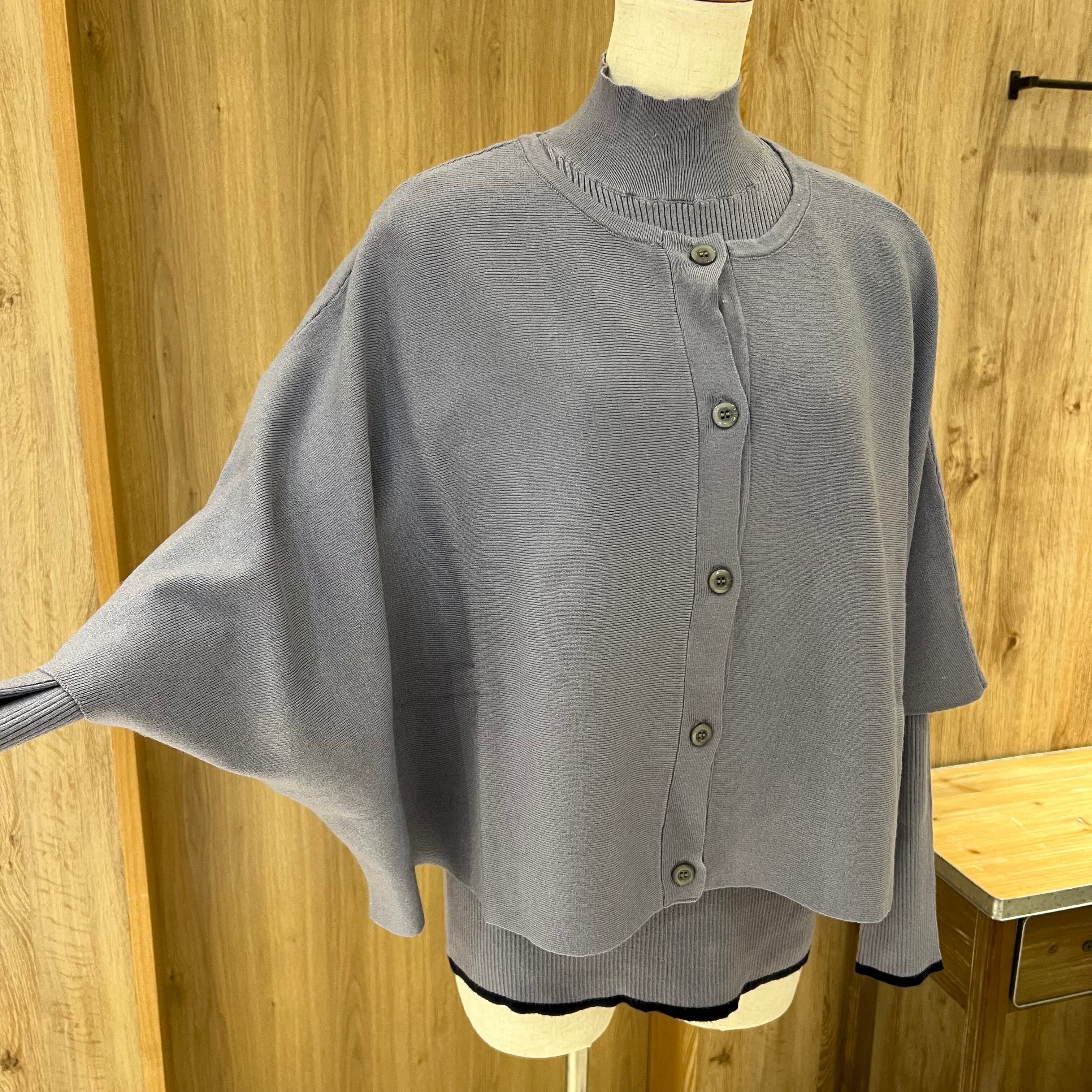 NICOLE white【2026AW】 2wayポンチョリブニット(N) | whispermusee