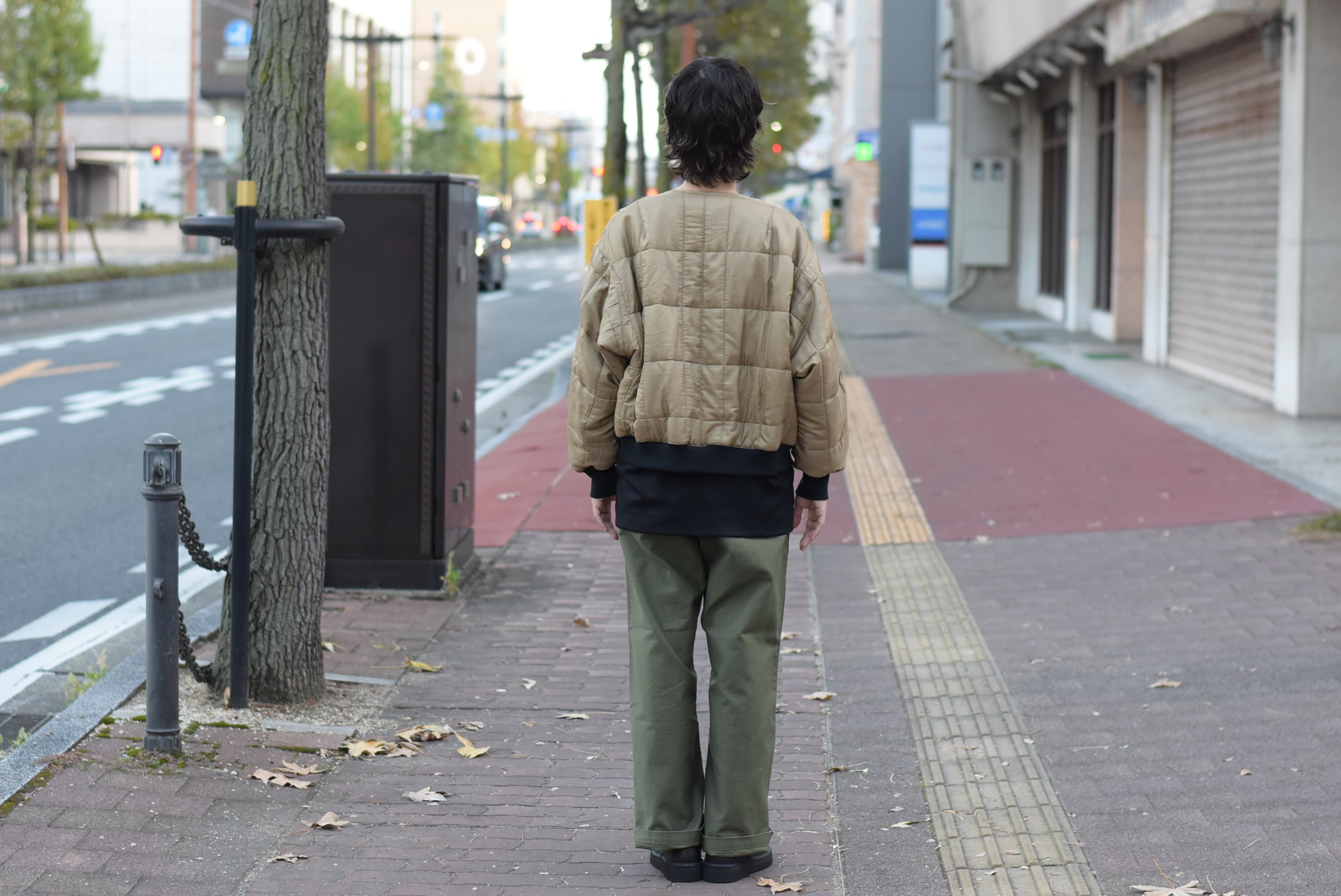 HAVERSACK】Silk Quilting No-Collar Blouson | theater(シアター)