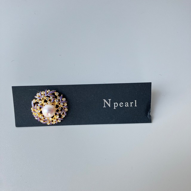 愛媛宇和島産  本真珠　パールピンブローチ　四葉　N pearl