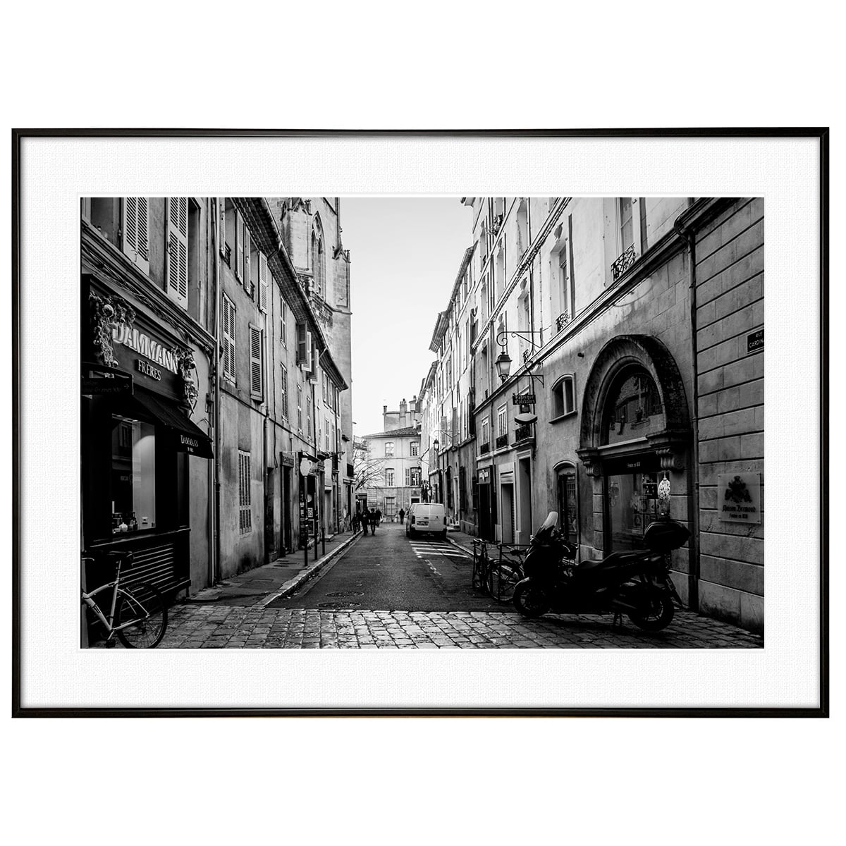 フランス写真 エクス・アン・プロヴァンスの通り インテリア モノクロ