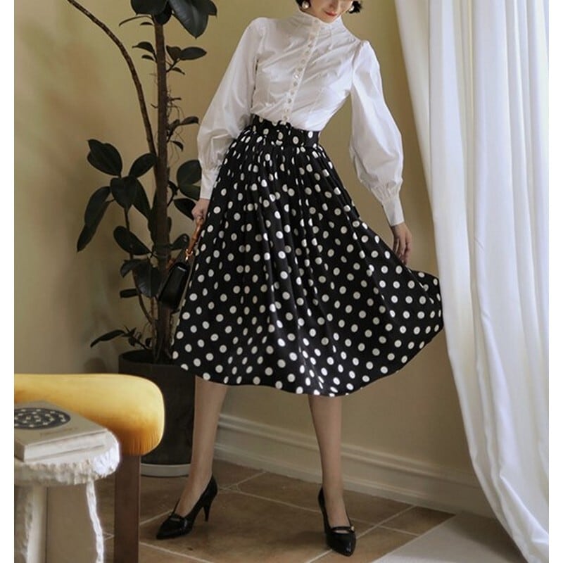 サテン水玉スカート | Kohane