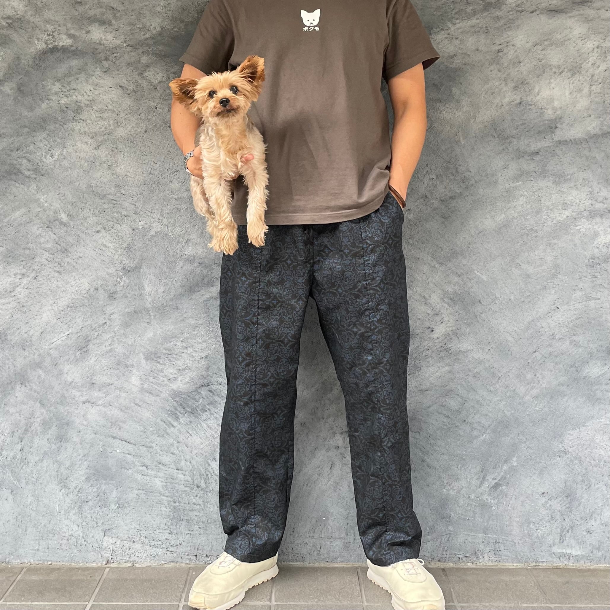 着物リメイクパンツ - kimono elastic waist pants