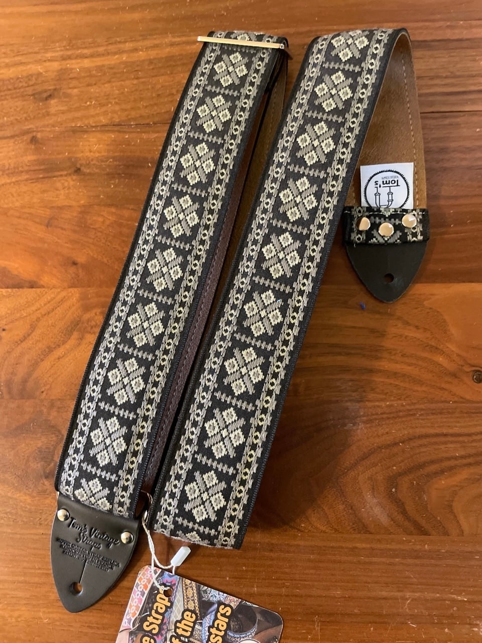 Tom's Vintage Straps Gray Crossroads ギターストラップ 本革エンド