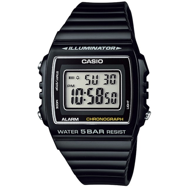 国内正規品 CASIO Collection カシオ コレクション オートカレンダー アラーム シンプル ブラック メンズ腕時計 W-215H-1AJH