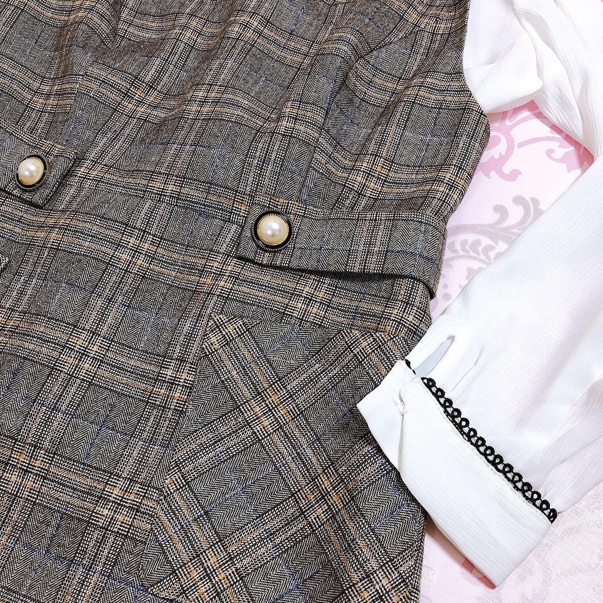 Stitchブラウス コーヒーチェックワンピース 量産型 量産 地雷 Princesshyatt 量産 型地雷系原宿系パンクストリートブラック韓国系厚底リュック