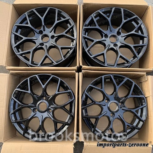 16x6 17x7 スタッガー B スタイル グロス ブラック ホイール スマート a451 3x112 LI-1238