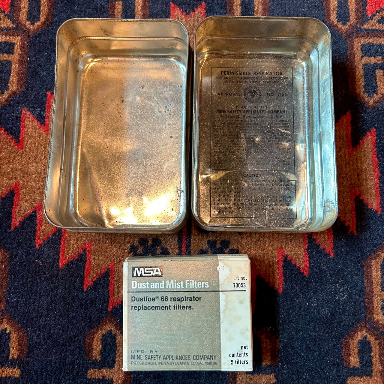Dustfoe Respirator 防塵マスク 中身入り tin 缶 vintage MU-147