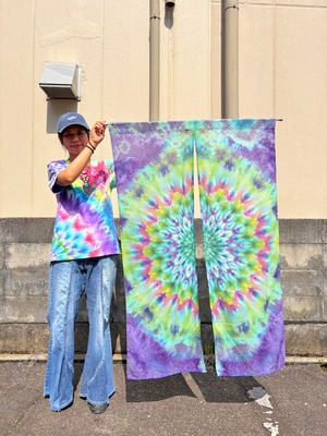 タイダイ Tie-dye 暖簾 のれん 孔雀大曼荼羅 HD26-33