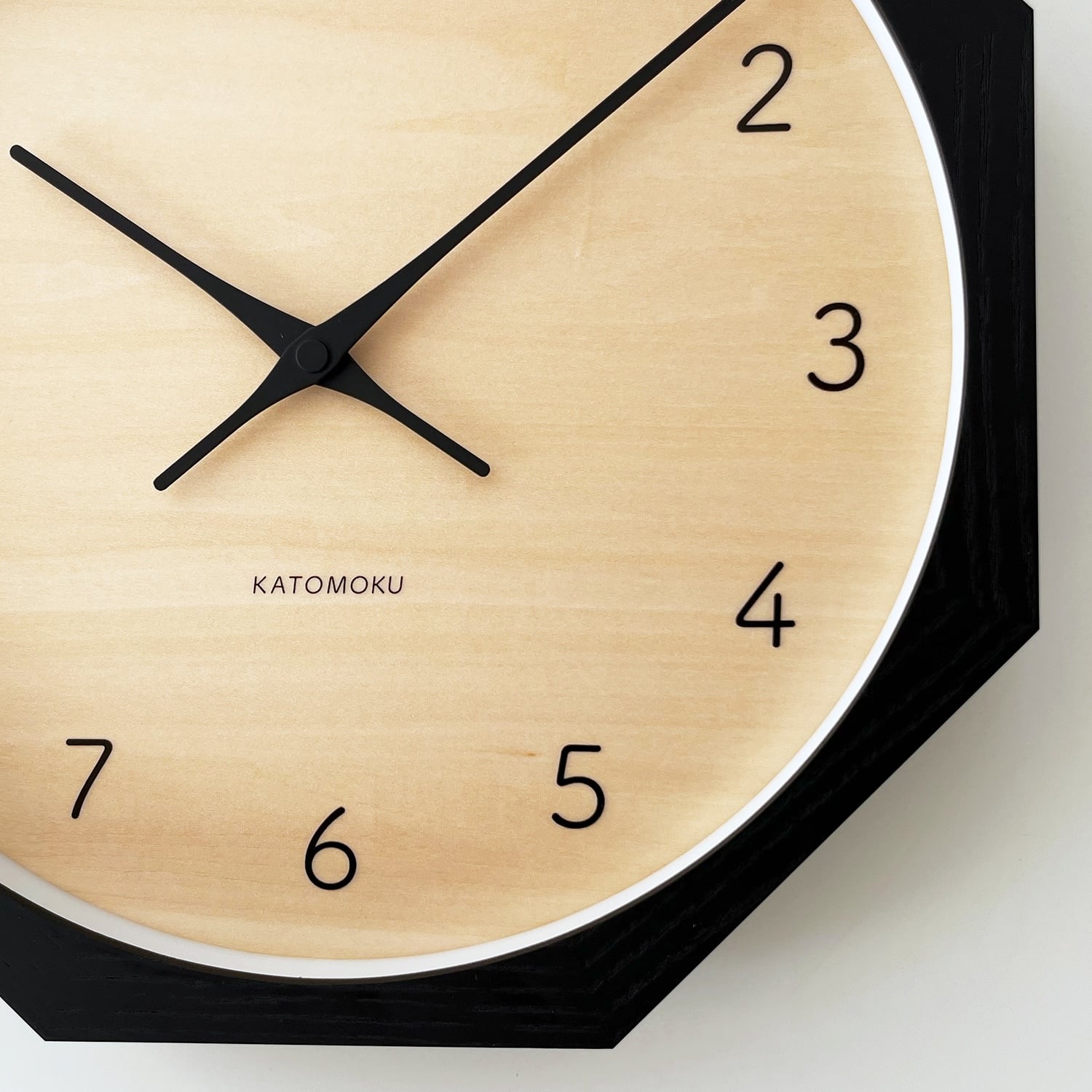KATOMOKU muku clock 7 八角形 ブラック km-83BK8 掛け時計 | 加藤木工
