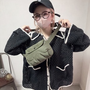 crochet shirt collar tops【Black】