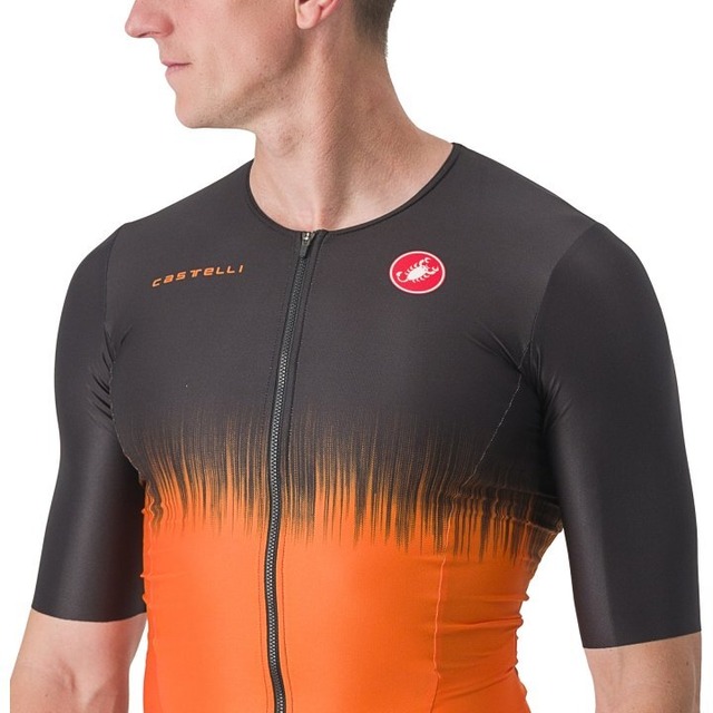 トライアスロン用 CASTELLI ( カステリ ) トライスーツ SANREMO ULTRA SPEED SUIT ブラック/ブリリアント オレンジ 034
